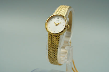 *NEAR MINT* Vintage 1973 SEIKO 1220-0020 Quarz White Dial Round 20mm Women Watch