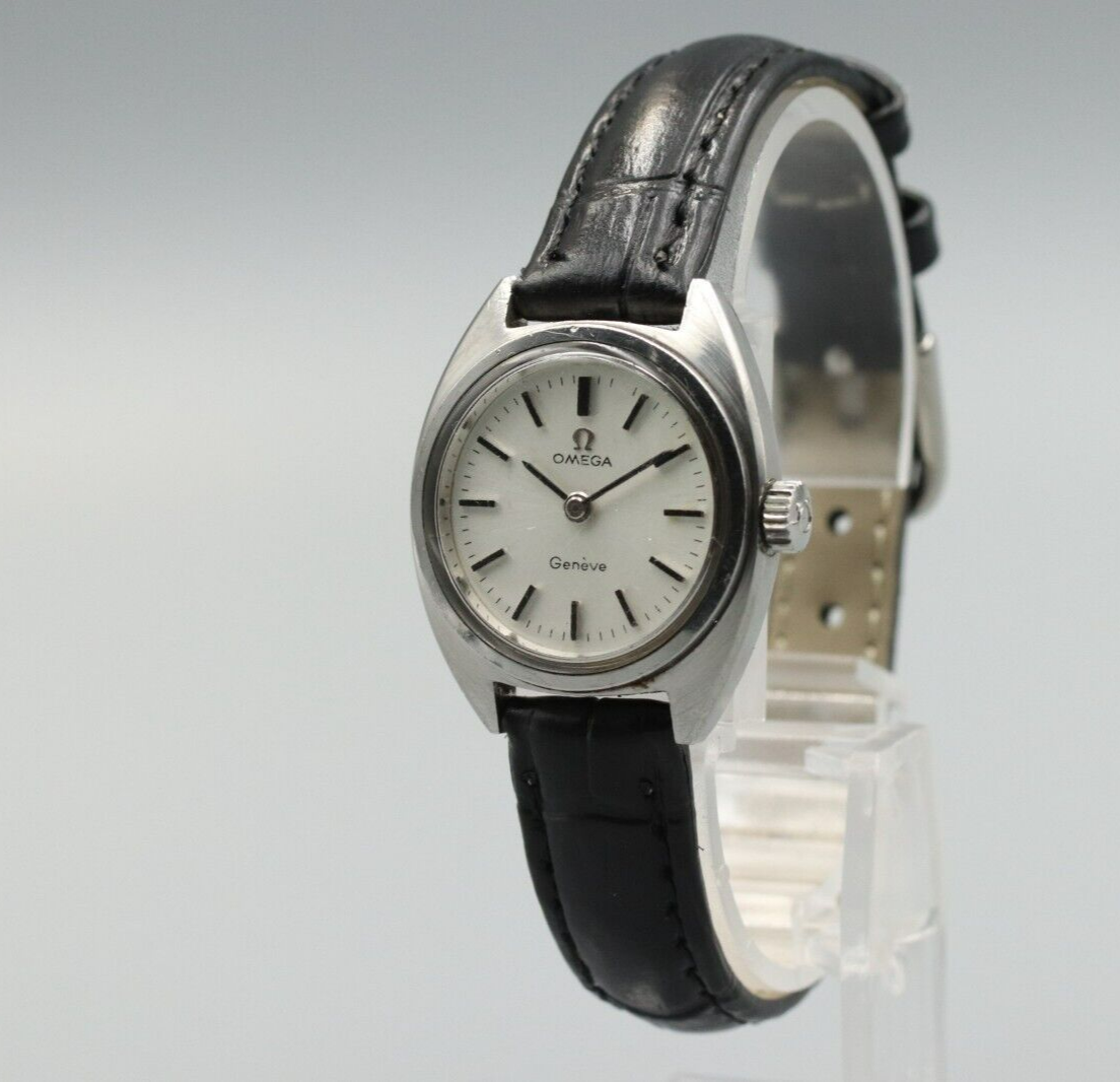*Exc+5* Vintage OMEGA Geneve Cal.485 Hand Winding White Dial Round Women Watch