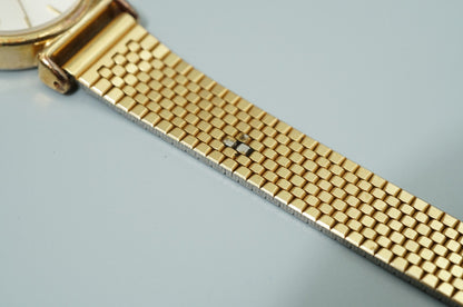 *Exc+5* Vintage 1985 SEIKO Bracelet 2C21-0100 Qz White Round 21mm Women Watch