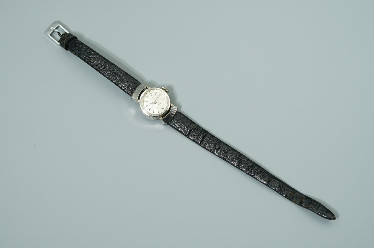 *Exc+4* Vintage 1964 SEIKO Solar Hand Winding Silver Dial Round 17mm Women Watch