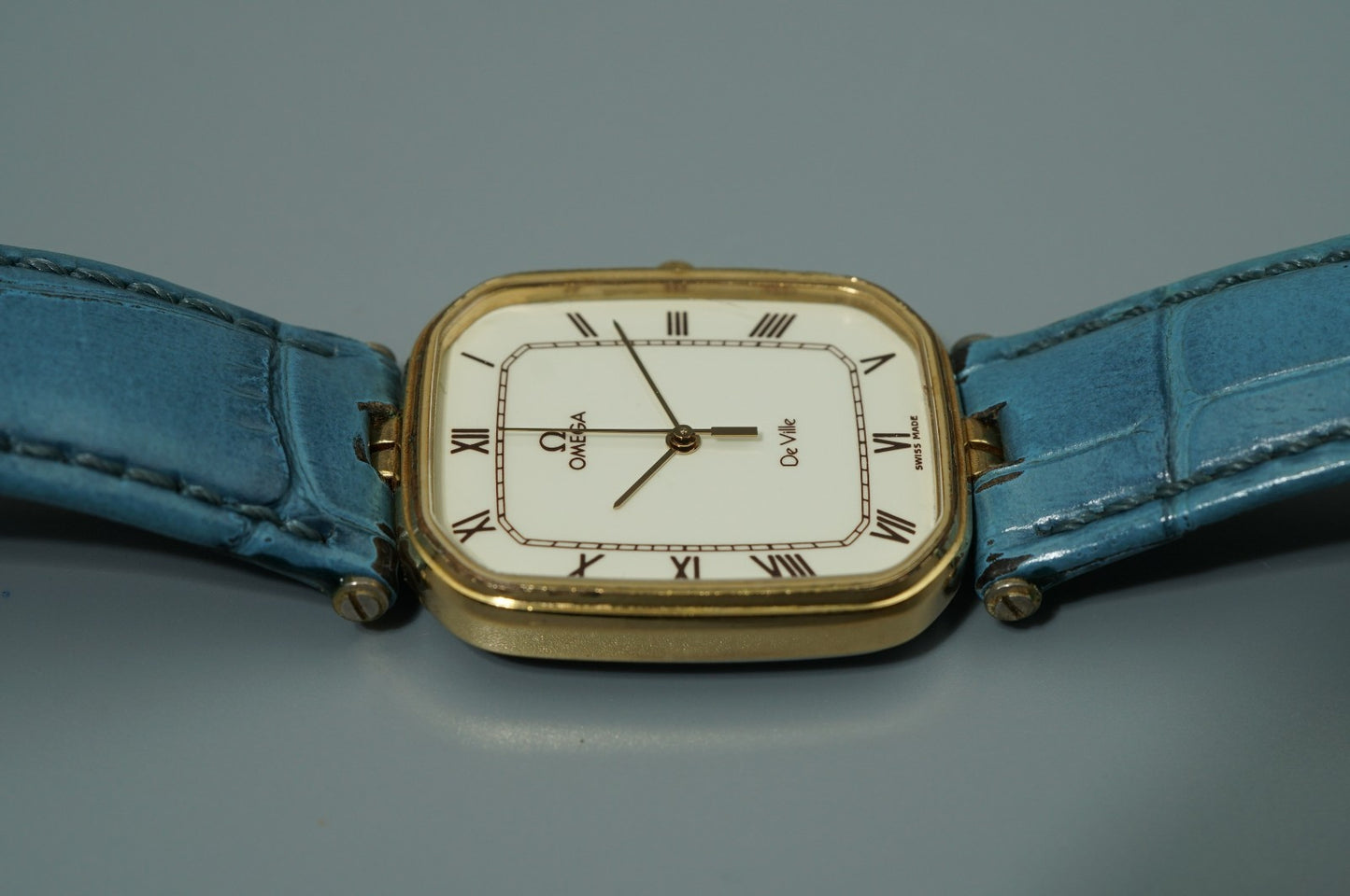 *Exc+5* Vintage 1983 OMEGA De Ville Cal.1417 Quartz White Dial 27mm Mens Watch