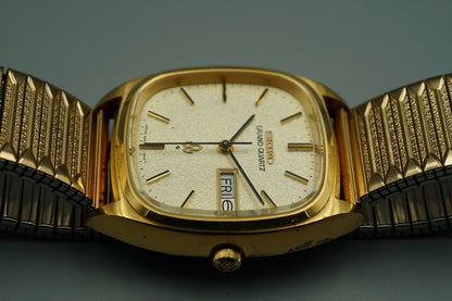 *Exc+5* Vintage 1977 SEIKO Grand Qz48 43-5100 Qz Gold Square 34mm Mens Watch