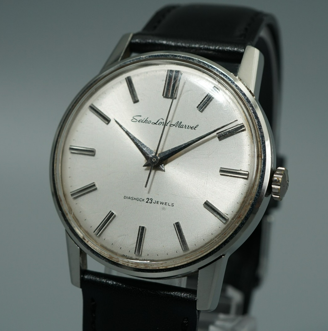 Vintage 1964 SEIKO Lord Marvel 5740-1990 Hand Wind Silver Round 36mm Mens Watch