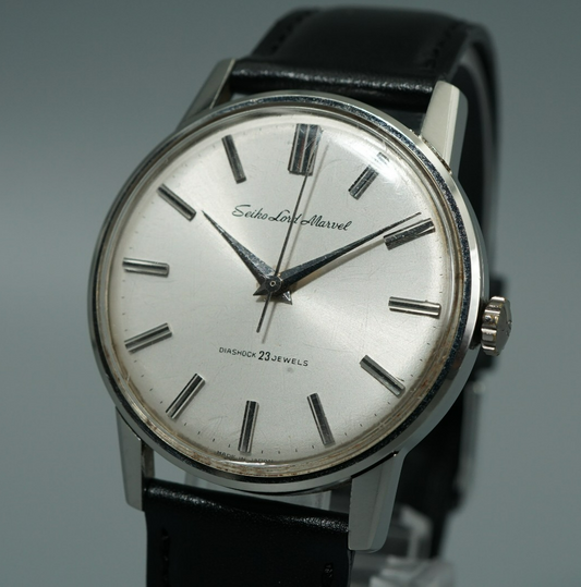 Vintage 1964 SEIKO Lord Marvel 5740-1990 Hand Wind Silver Round 36mm Mens Watch
