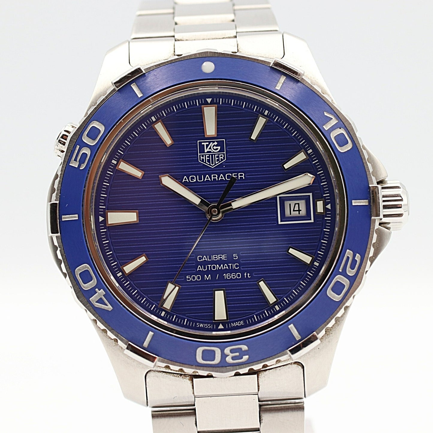 *N MINT* TAG HEUER Aquaracer BA0830 WAK2111 Automatic Blue Dial 42mm Mens Watch