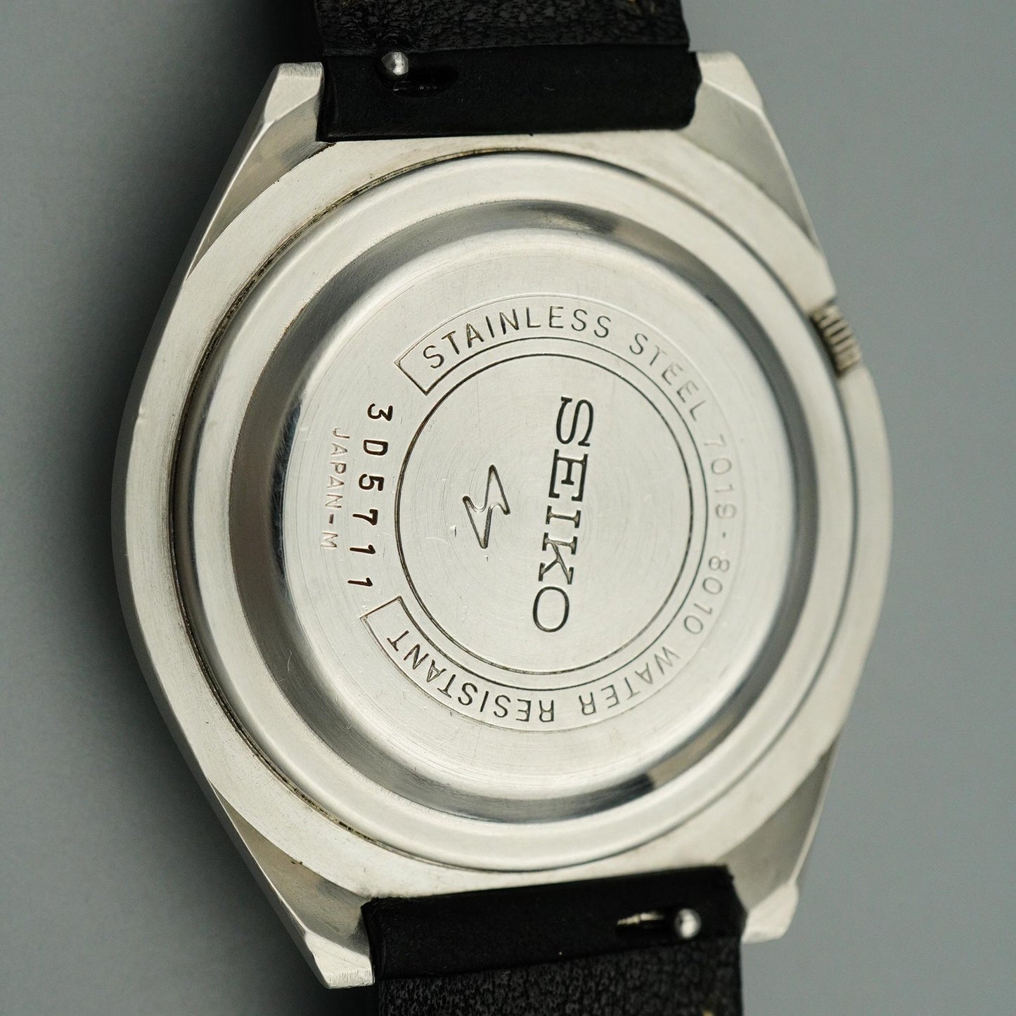 *Exc+5* Vintage 1973 SEIKO 5ACTUS 7019-8010 AT Black Dial Round 38mm Mens Watch