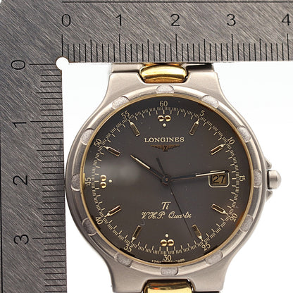 MINT Vintage1986 LONGINES Conquest Ti V.H.P. L174.4 4026 Qz Gray 36mm Mens Watch