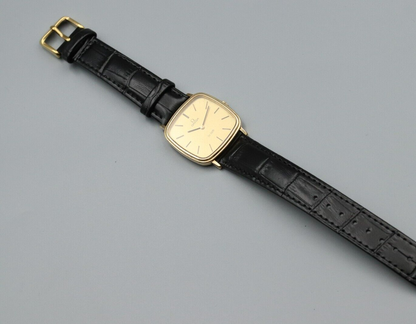 *Exc+5* Vintage OMEGA De Ville Cal.625 Hand Winding Gold Dial Square Mens Watch