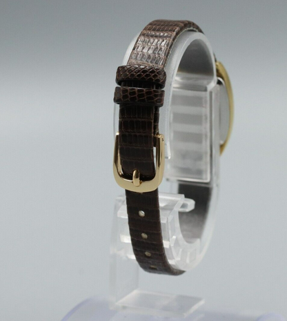 *N MINT* Vintage OMEGA De Ville Cal.1350 Quartz Gold Dial Rectangle Women Watch