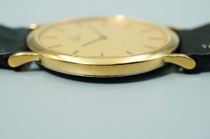 *Exc+5* Vintage OMEGA De Ville Ref.195.0075.2 Qz Gold Round 32mm Mens Watch