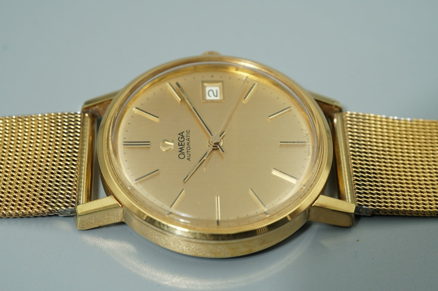 *Exc+5* Vintage 1972 OMEGA Cal.1012 Automatic Gold Dial Round 34mm Mens Watch