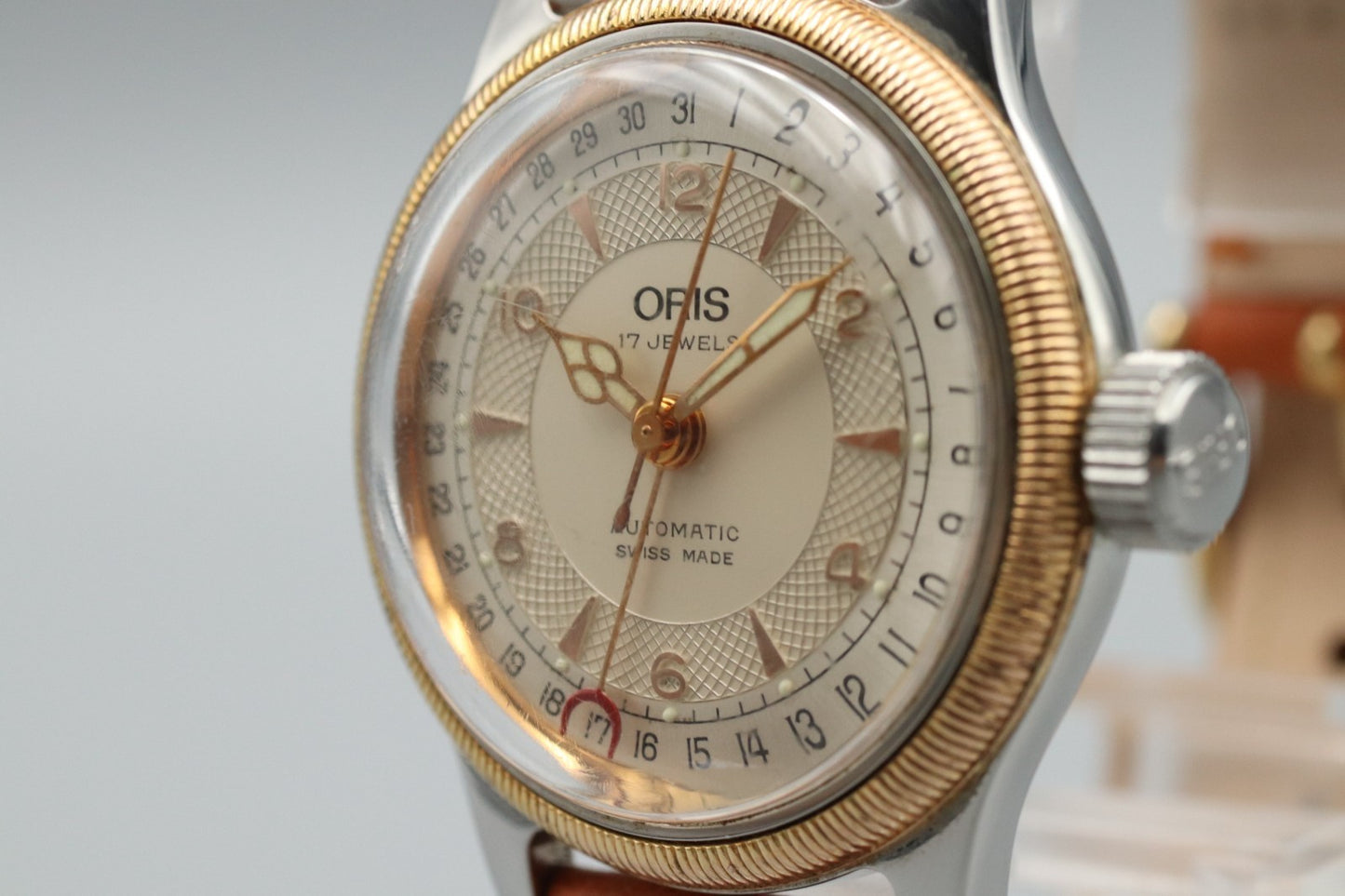 Vintage 1990s ORIS Big Crown Pointer Date 7400 Automatic Silver 32mm Mens Watch
