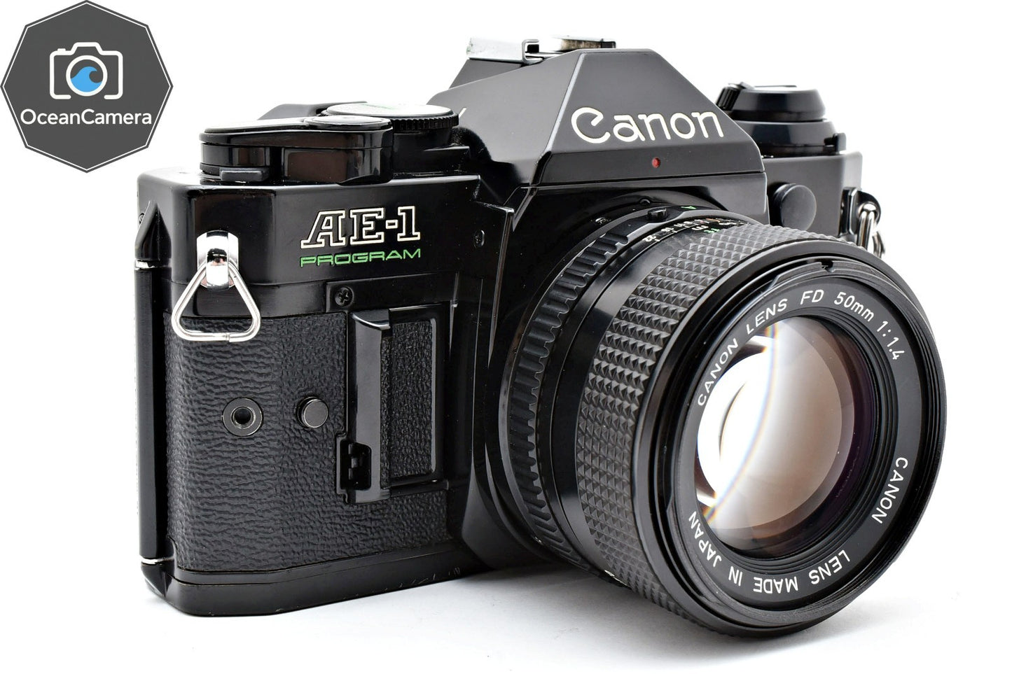 *N MINT* Canon AE-1 Program Black 35mm SLR Film Camera NFD 50mm F1.4 Lens JAPAN