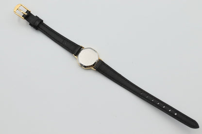 *Exc+5* Vintage OMEGA De Ville Cal.1387 Qz Black Dial Octagon 20mm Women Watch
