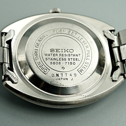 Exc+5 Vintage 1970s SEIKO Lord Matic 5606-7150 Auto White Round 36mm Mens Watch
