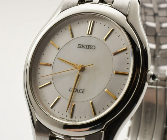 Near MINT Seiko Dolce 8J41-6030 silver Mens Vintage Watch From JAPAN