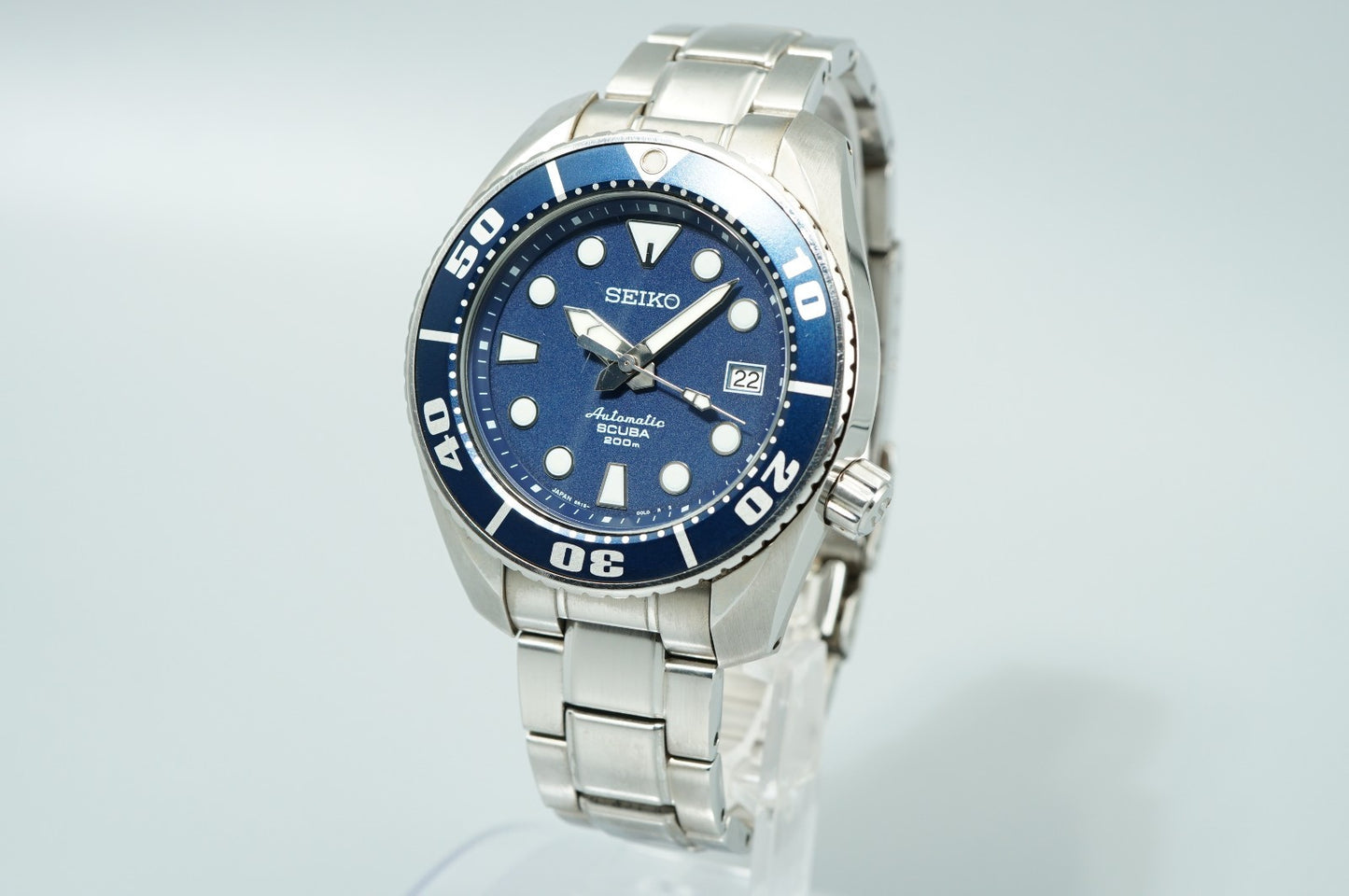*NEAR MINT*  SEIKO  SCUBA 6R15-00G0 Automatic Blue Dial Round 45mm Mens Watch