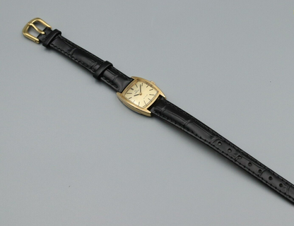 *Exc+5* Vintage OMEGA De Ville Cal.625 Hand Winding Gold Dial Square Women Watch