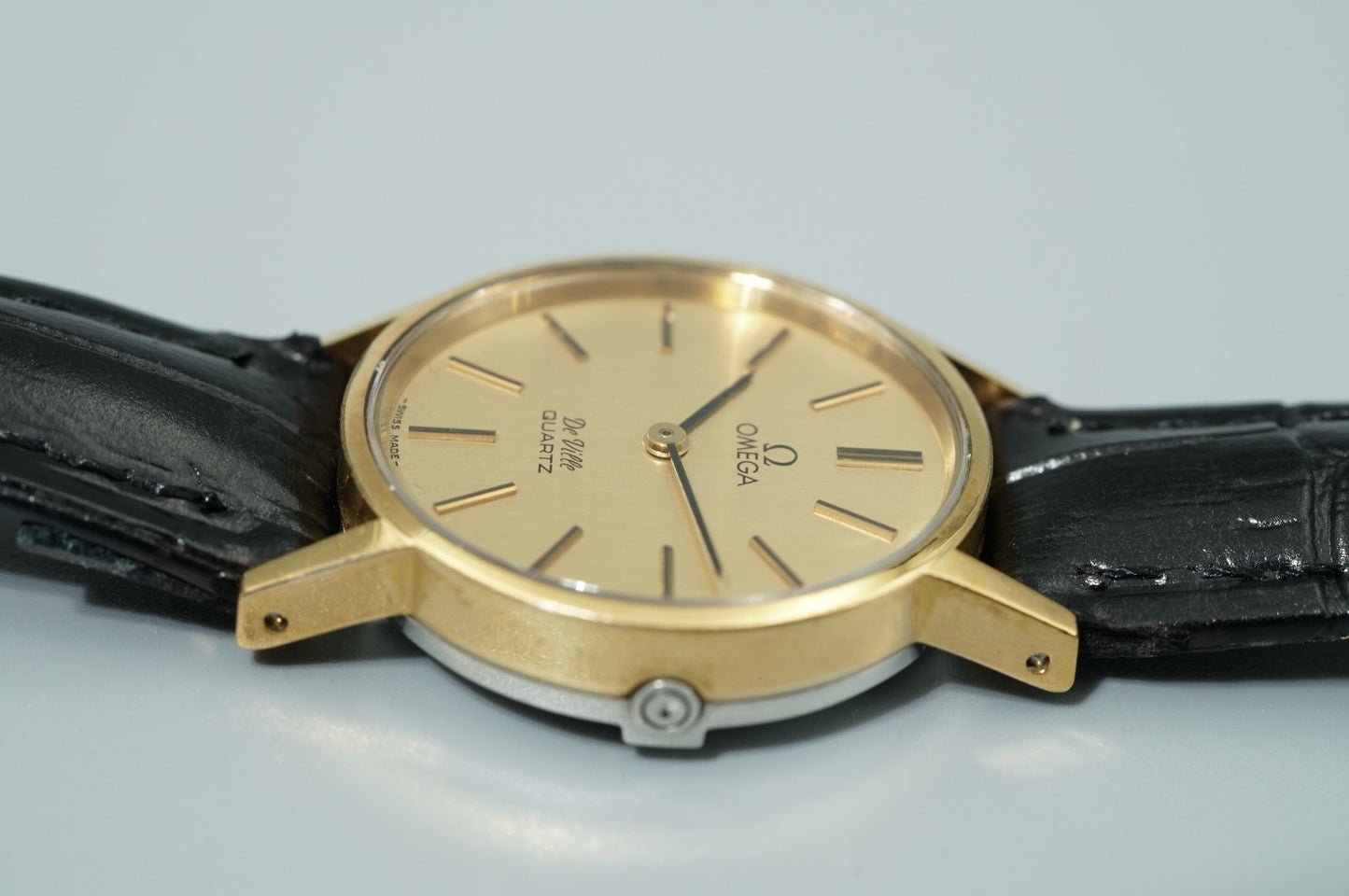 *Exc+5* Vintage OMEGA De Ville Cal.1351 Qz Gold Round 24mm Women,Ladies Watch