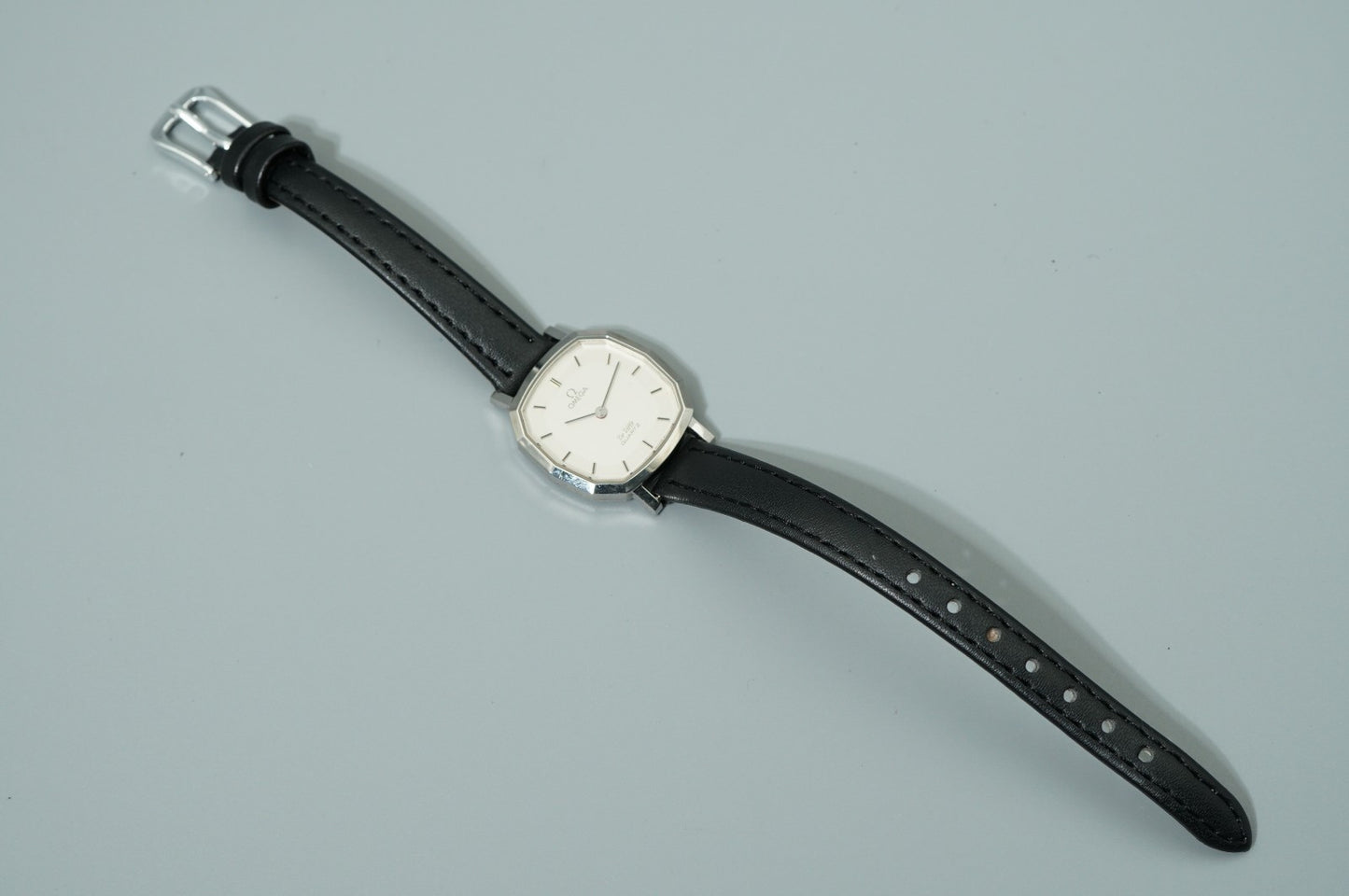 Exc+5 Vintage 1977 OMEGA De Ville Cal.1365 Qz Silver Dodecagon 24mm Women Watch