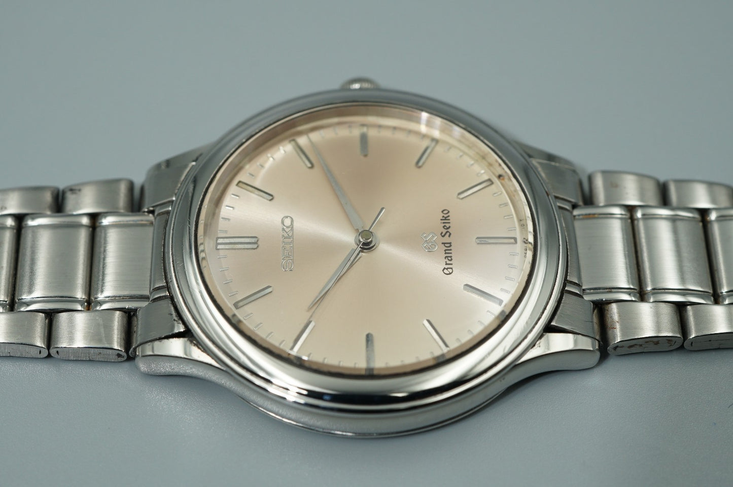 *NEAR MINT* Vintage 1992 SEIKO Grand 9581-7000 Qz Silver Round 33mm Mens Watch