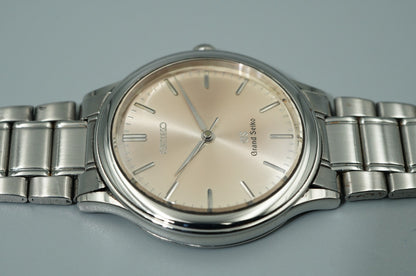 *NEAR MINT* Vintage 1992 SEIKO Grand 9581-7000 Qz Silver Round 33mm Mens Watch