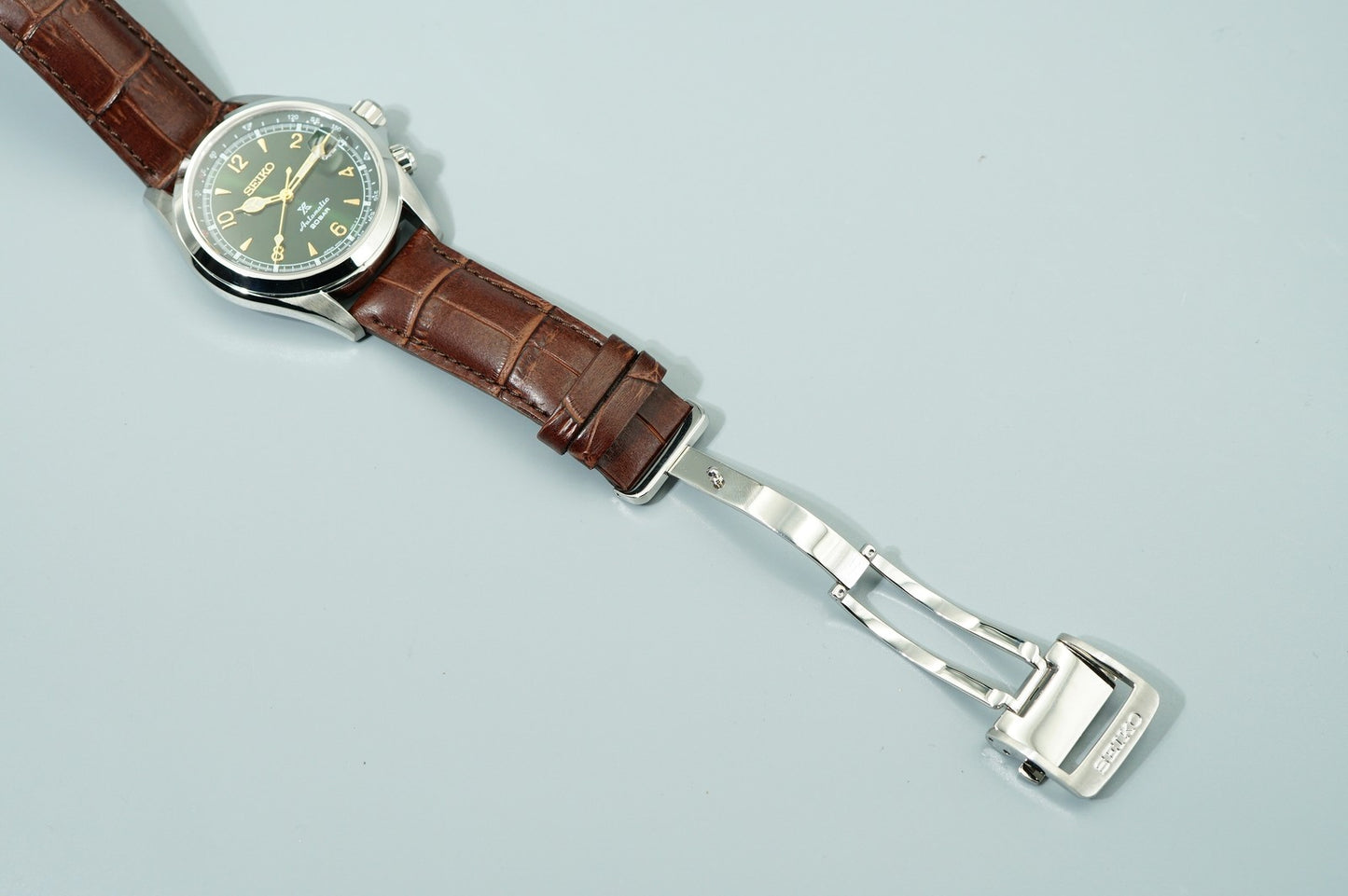 *TOP MINT* SEIKO 6R35-00E0 7771-5011 AT Green Dial Round 39mm Mens Watch