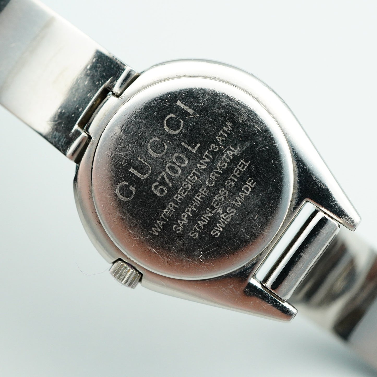 *Exc+5* GUCCI 6700L Quartz Black Dial Round 26mm Women,Ladies Watch