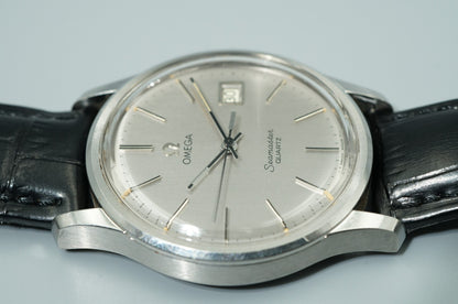 *NEAR MINT* Vintage 1975 OMEGA Seamaster Cal.1342 Quartz Silver 35mm Mens Watch