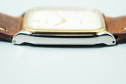 N MINT Vintage 1994 SEIKO SPIRIT 5E31-5B50 Qz White Rectangle 27mm Women Watch