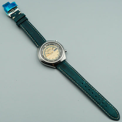 *Exc+5* Vintage 1972 SEIKO 5SPORTS 7015-6000 AT Gold  Round 42mm Mens Watch