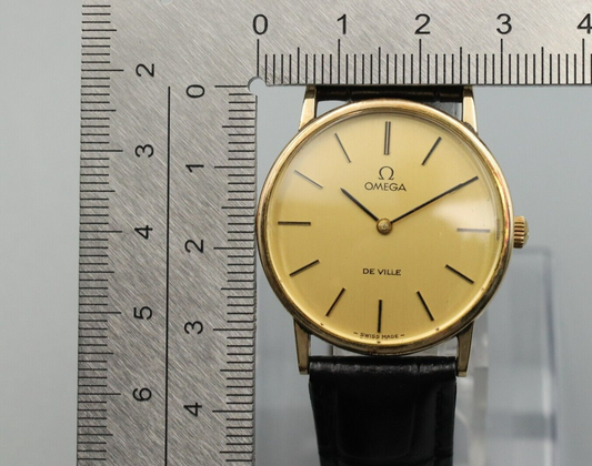 *Exc+4* Vintage OMEGA De Ville Cal.625 Hand Winding Gold Dial Round Mens Watch