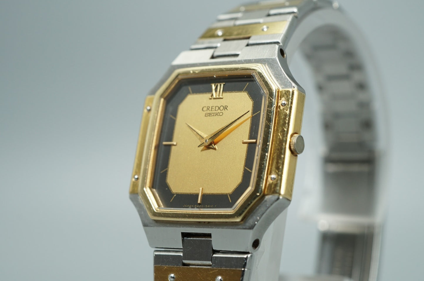 *Exc+5* Vintage SEIKO CREDOR 8420-5360 Quartz Gold Square 23mm Women Watch