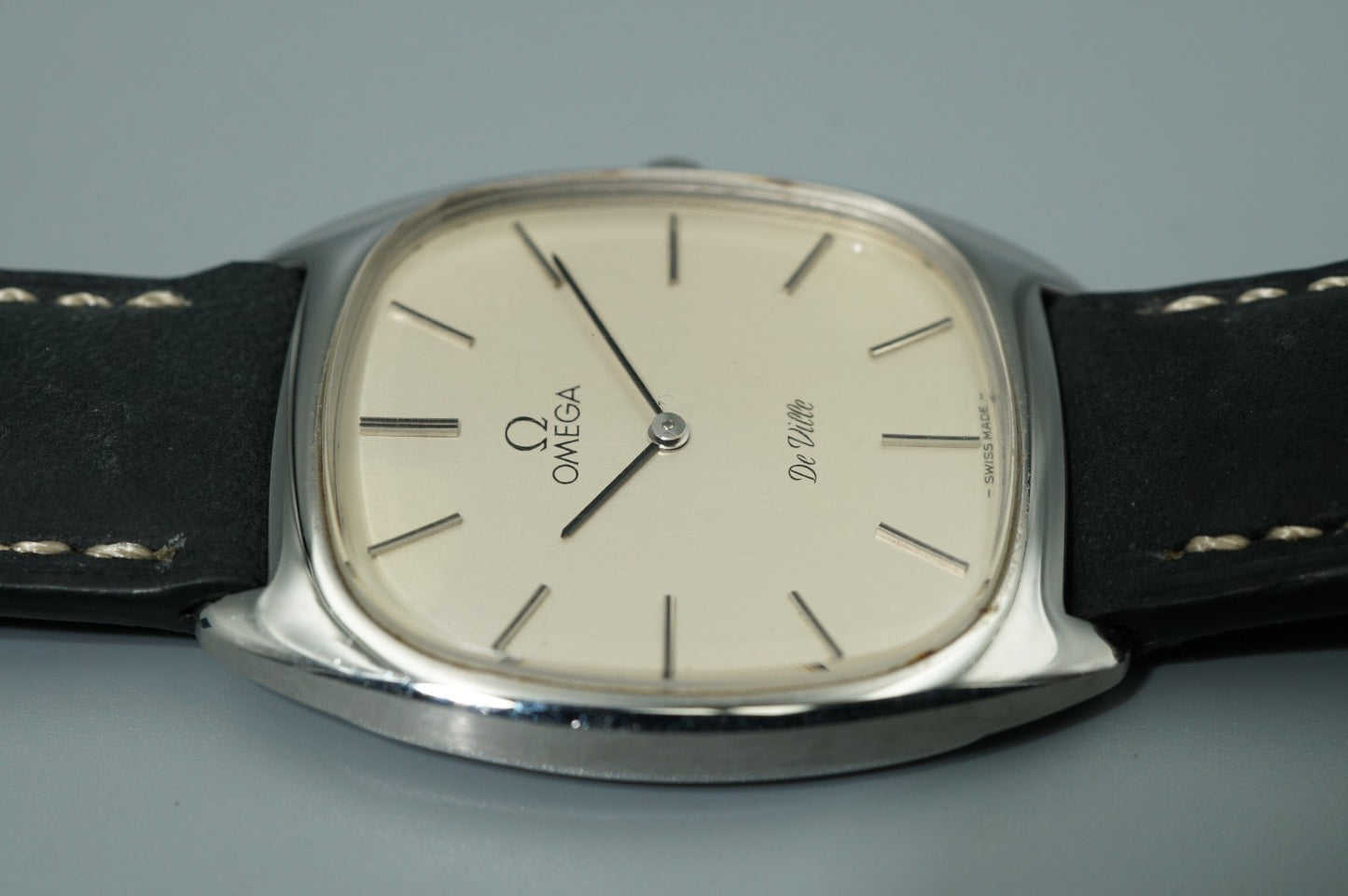 *N MINT* Vintage 1975 OMEGA De Ville Cal.625 Hand Wind Silver Square Mens Watch