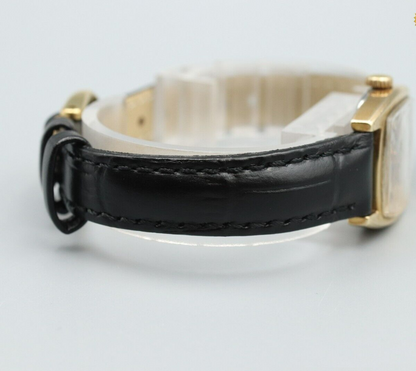 *Exc+5* Vintage OMEGA De Ville Cal.625 Hand Winding Gold Dial Square Women Watch
