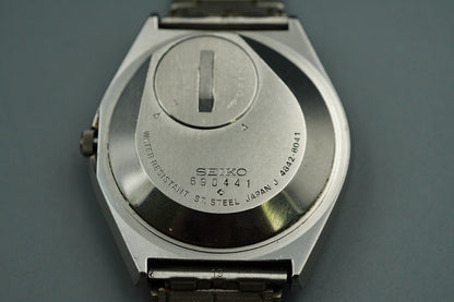 *NEAR MINT* Vintage SEIKO GRAND Quartz 4842-8041 Silver 36mm Mens Watch