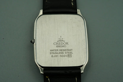 Vintage 1989 SEIKO CREDOR GCAR009 8J81-5020 Qz Cream Square 27mm Women Watch