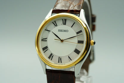 *NEAR MINT* SEIKO Dolce 8J41-0AJ0 Quartz White Dial Round 32mm Mens Watch