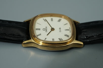 *Exc+4* Vintage OMEGA De Ville Cal.1387 Qz White Square 21mm Women,Ladies Watch