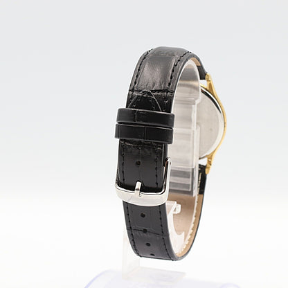 *NEAR MINT* Vintage 1977 OMEGA De Ville Cal.1365 Qz Black Roman 33mm Mens Watch