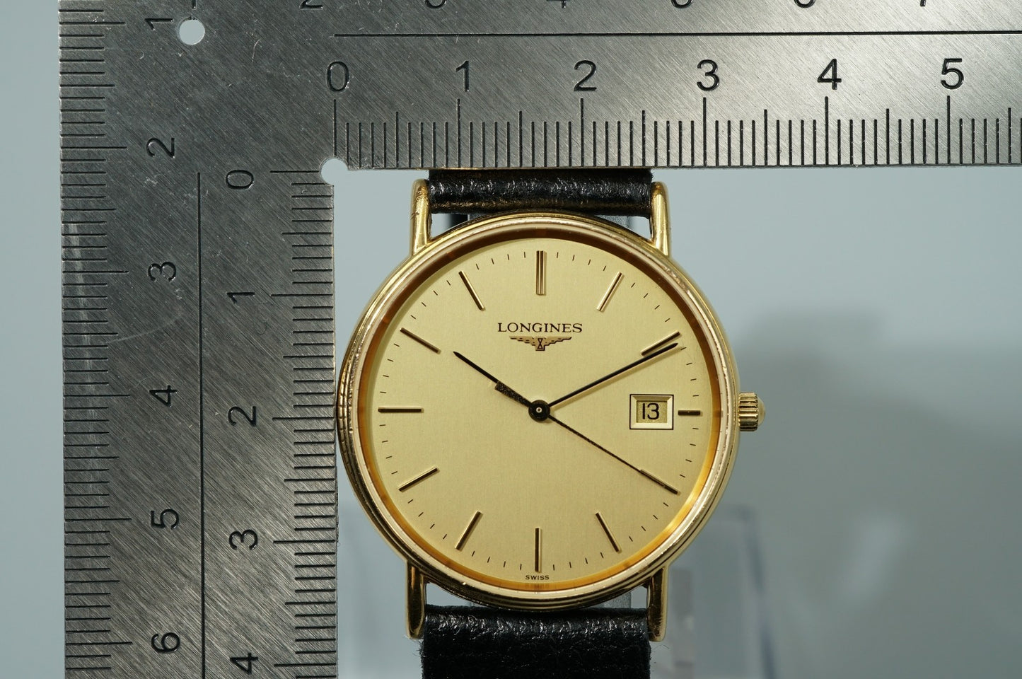 *Exc+5* Vintage 1991 LONGINES L4.636.2 Quartz Gold Dial 32mm Round Mens Watch