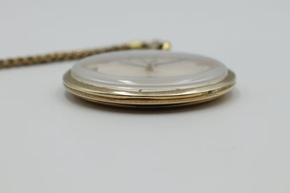 *Exc+5* Vintage OMEGA De Ville Cal.601 Hand Winding Silver Dial 43mm PocketWatch