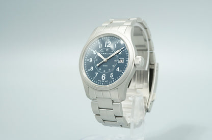 *N MINT* HAMILTON Khaki H682010 Quartz Navy Dial Blue 38mm Date Mens Watch