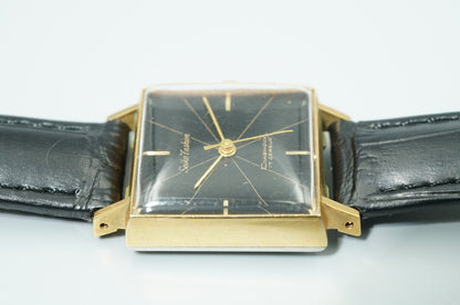 *Exc+5* Vintage SEIKO DIASHOCK 5292 Hand Wind Black Dial Square 22mm Women Watch