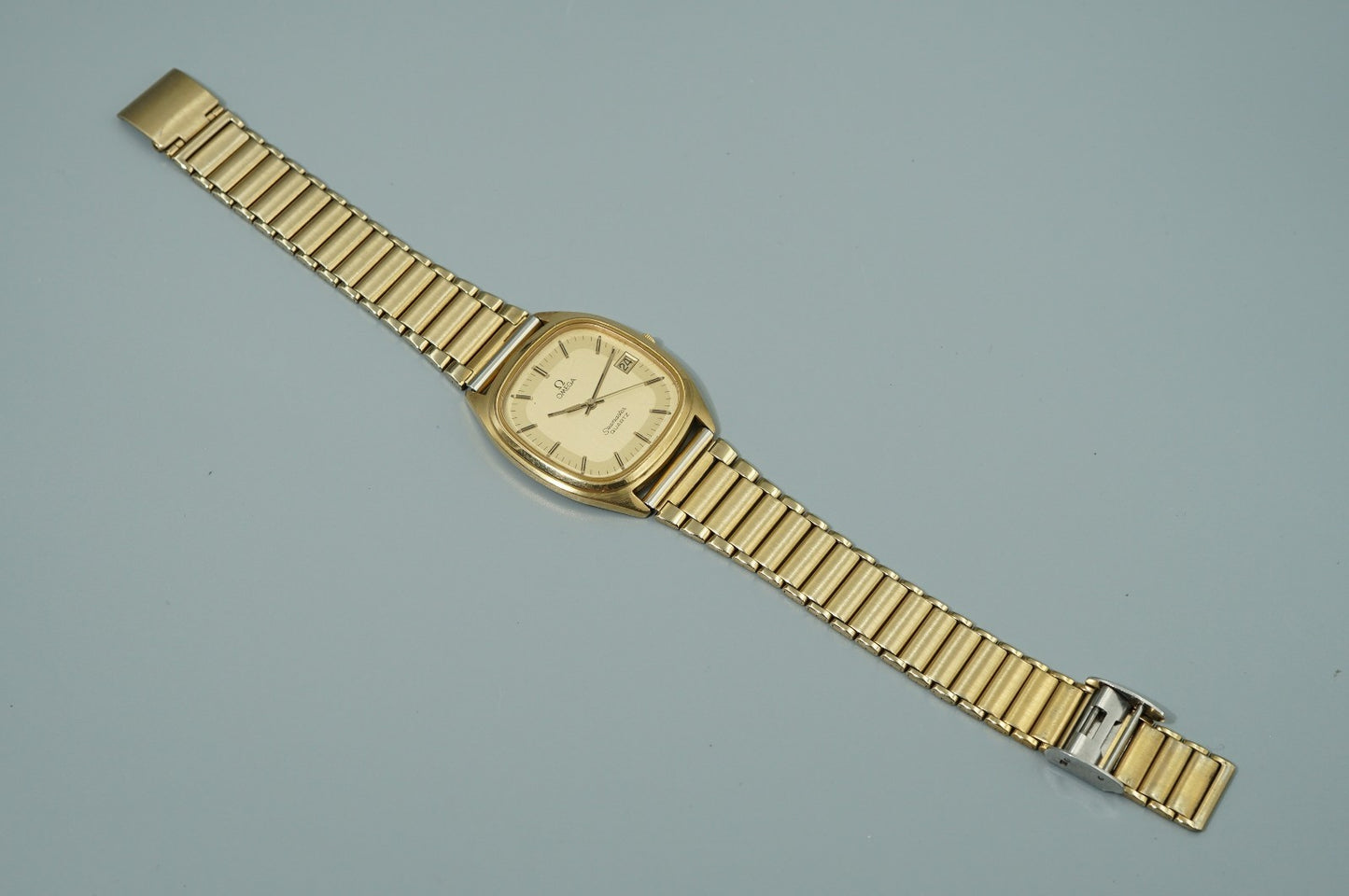 *Exc+5* Vintage 1980 OMEGA Seamaster Cal.1337 Quartz Gold Square 34mm Mens Watch