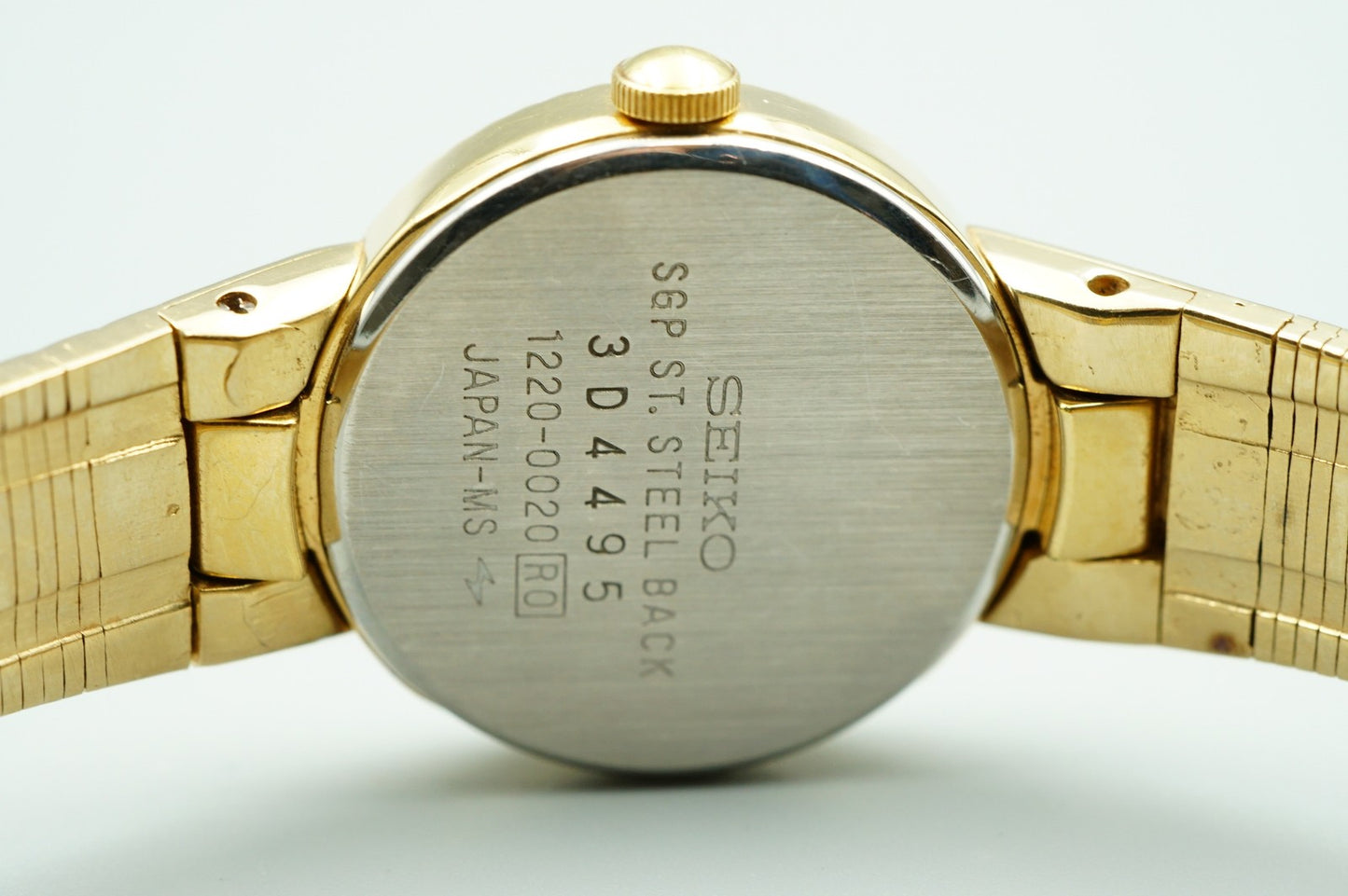 *NEAR MINT* Vintage 1973 SEIKO 1220-0020 Quarz White Dial Round 20mm Women Watch