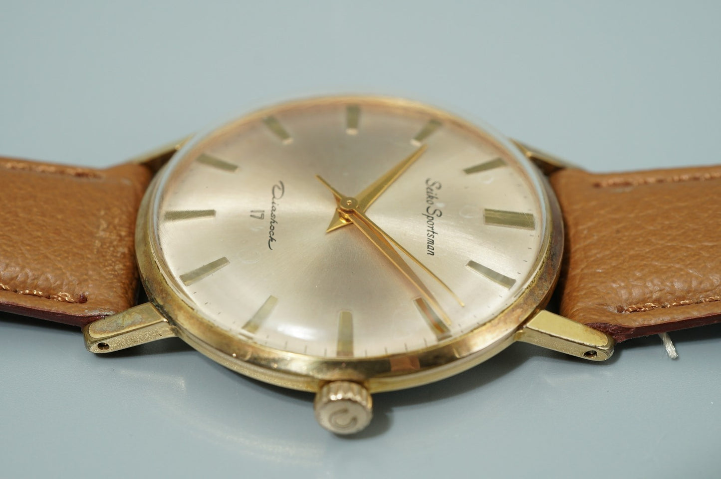 *Exc+5* Vintage SEIKO Sportsman 15019E Hand Winding Gold Dial 35mm Mens Watch