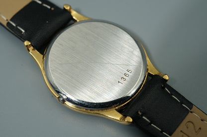 *NEAR MINT* Vintage 1979 OMEGA De Ville Cal.1365 Qz Gold Round 24mm Women Watch