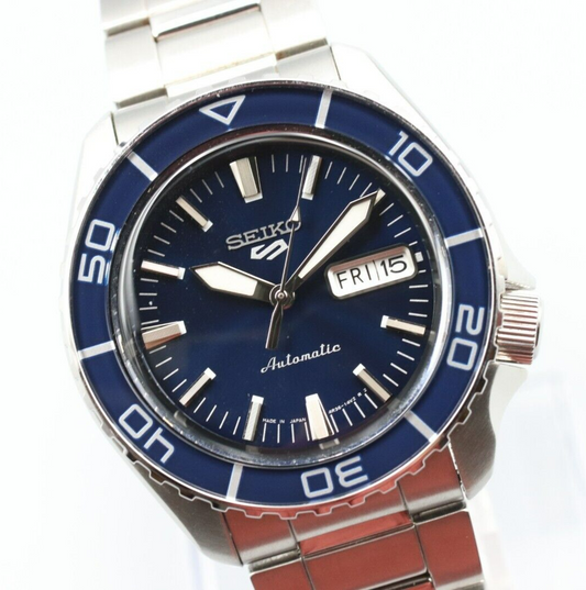 *TOP MINT* Vintage SEIKO 5 Sports 4R36-16D0 Automatic Blue Dial Mens Watch