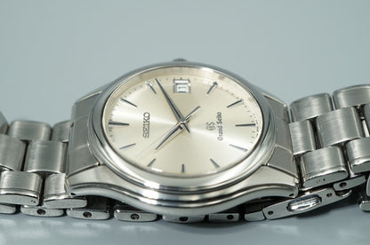 *TOP MINT* SEIKO Grand 9F62-0A10 Quartz Silver Dial Round 35mm Mens Watch